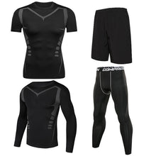 Load image into Gallery viewer, set Men&#39;s Gym Fitness Compression Suit Clothes Jogging