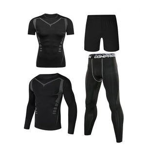 set Men's Gym Fitness Compression Suit Clothes Jogging