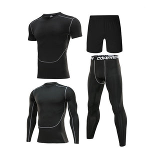 set Men's Gym Fitness Compression Suit Clothes Jogging